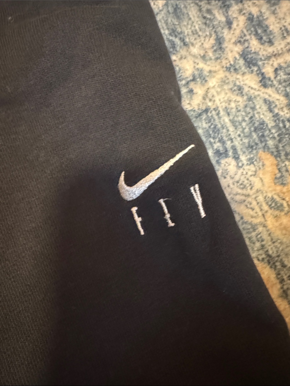 Nike Black Crewneck Sweater with White Embroidered Swoosh